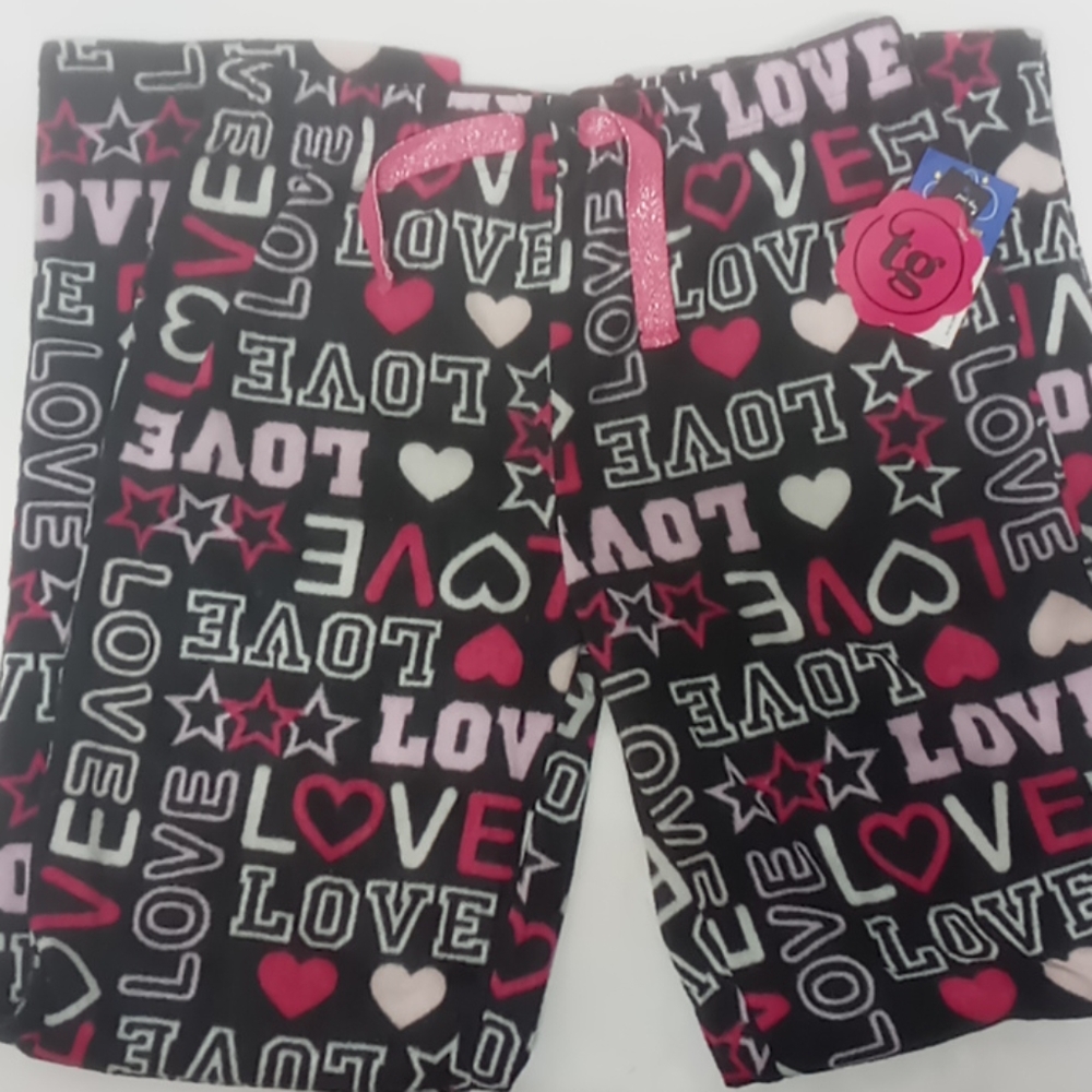 Total girl pajama love lounge pants size Lg 10/12